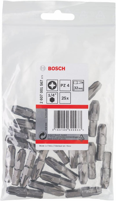 Bosch Accessories Bosch Professional Bit Extra-Hart für Pozidriv-Kreuzschlitzschrauben (PZ4, Länge: