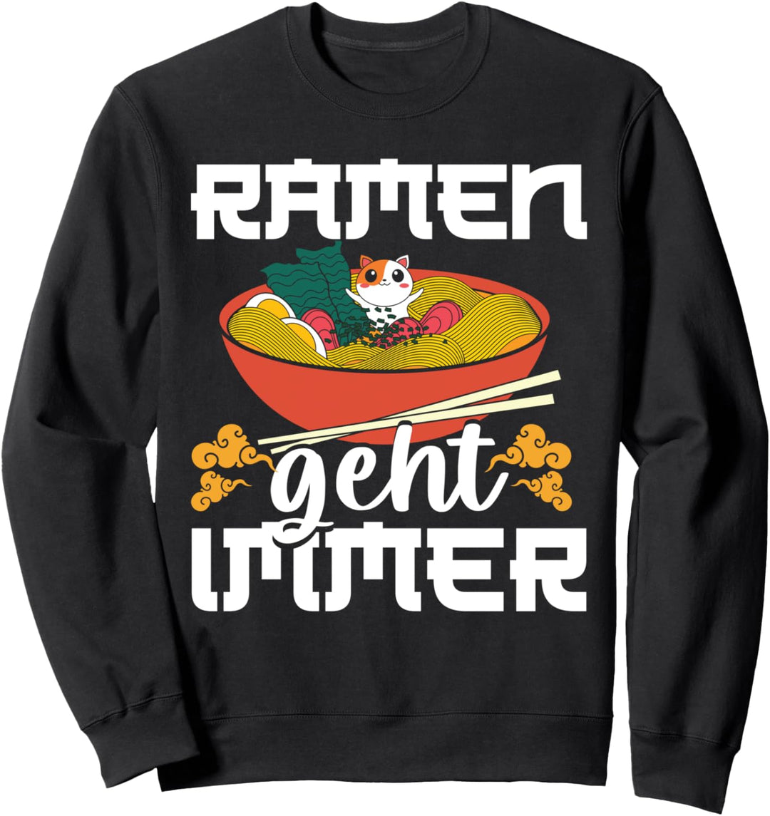 Japanische Ramen Nudeln Kawaii Anime Katze Lustiges Ramen Sweatshirt