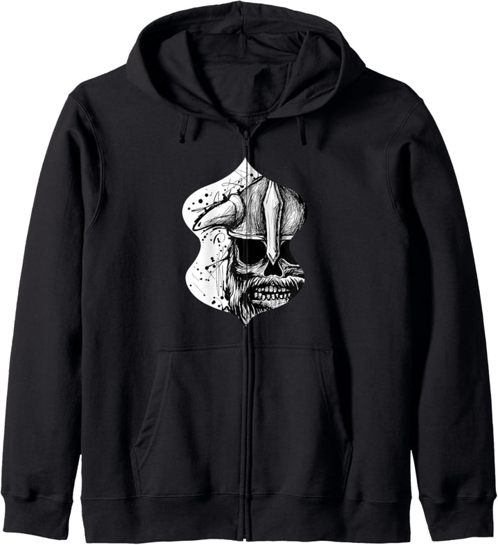 Wikinger Krieger Schädel Wikinger Geschenk Kapuzenjacke