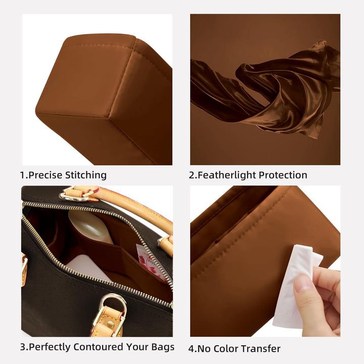 DGAZ Handtasche Tasche Organizer, Seide Innentaschen für LV Speedy Nano/20/25/30/35/40/45 Tasche, Le