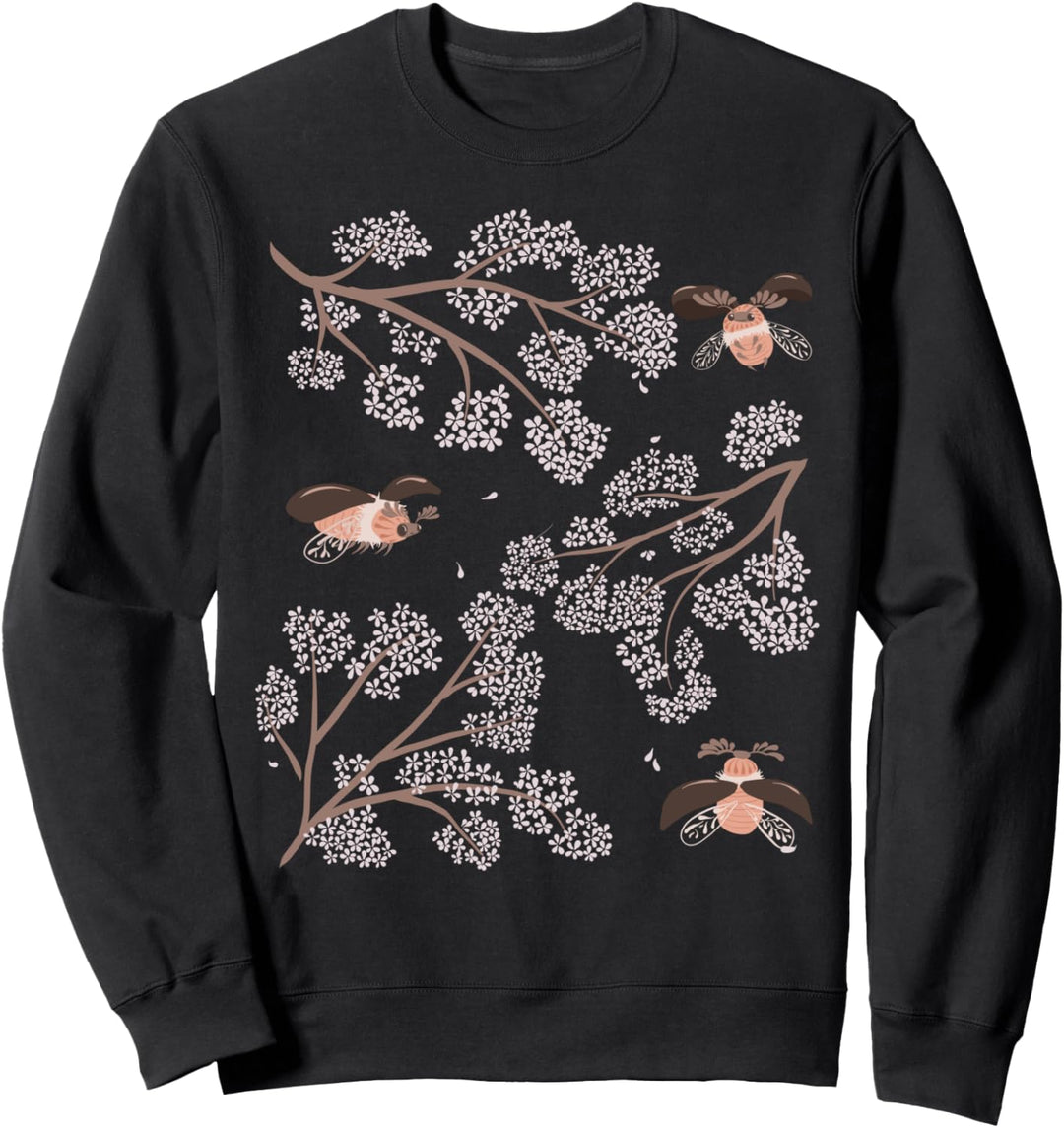 Shevchenko Cherry Orchard Blumenmuster im Retro-Stil, ukrainisch, Vyshyvanka Sweatshirt