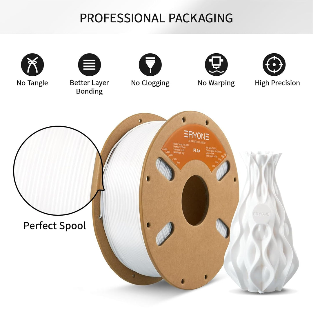 ERYONE PLA Filament for 3D Printer, 3D-Drucker-Filament, 1.75mm +/-0.03mm, PLA Plus (PLA+) Filament,
