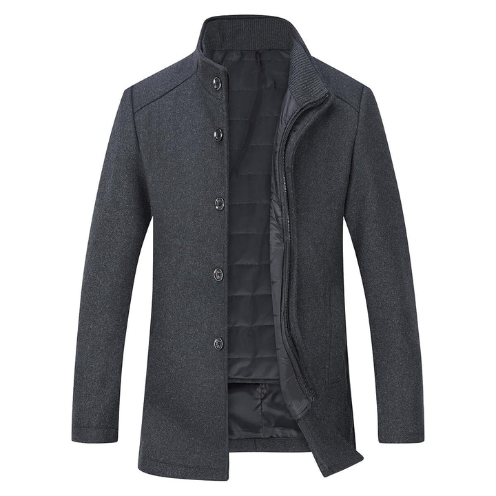 YOUTHUP Herren Wolle Mantel mit Steppweste Regular Fit Winter Wollmantel Outdoor Business Übergangsm