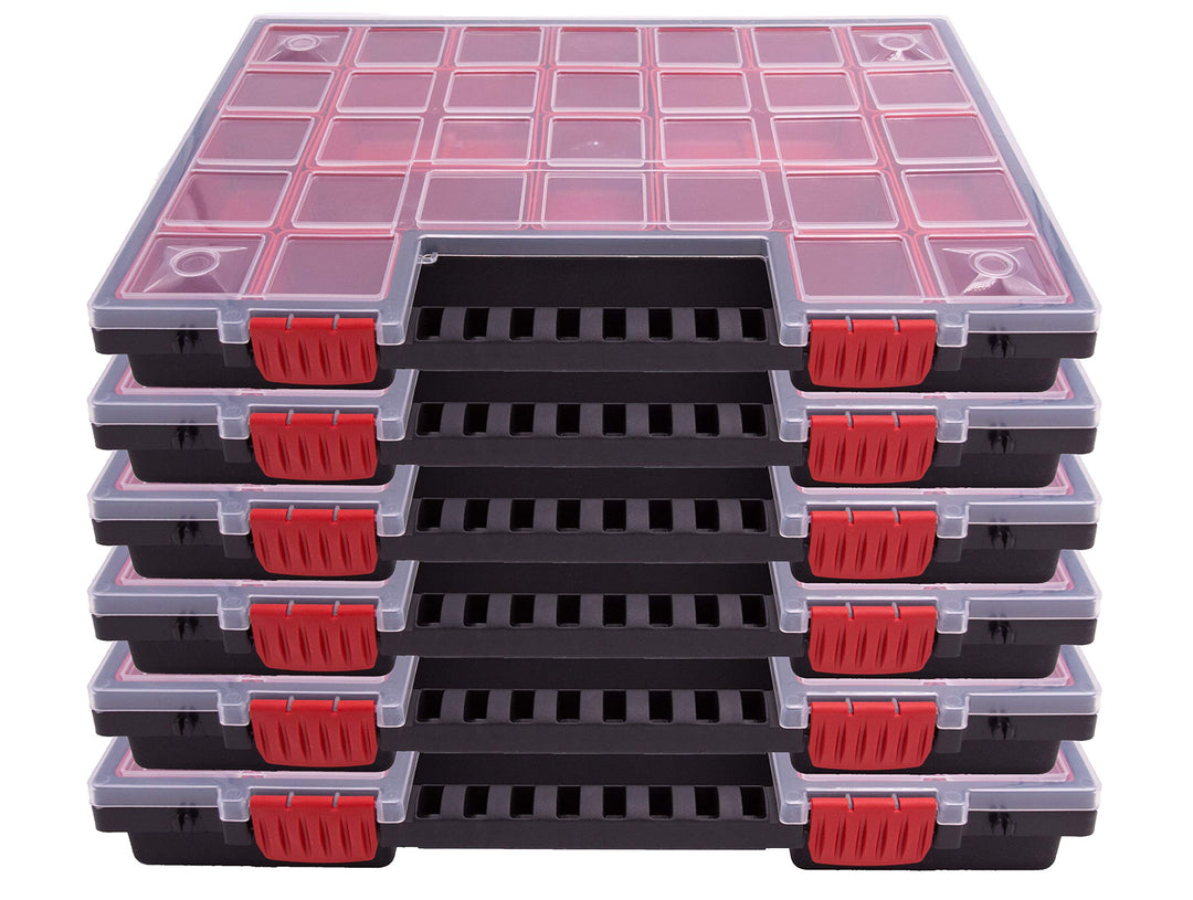 6er SET Sortimentskasten Kleinteilemagazin Sortierbox gross mit Deckel Sortierkasten Sortierkoffer W