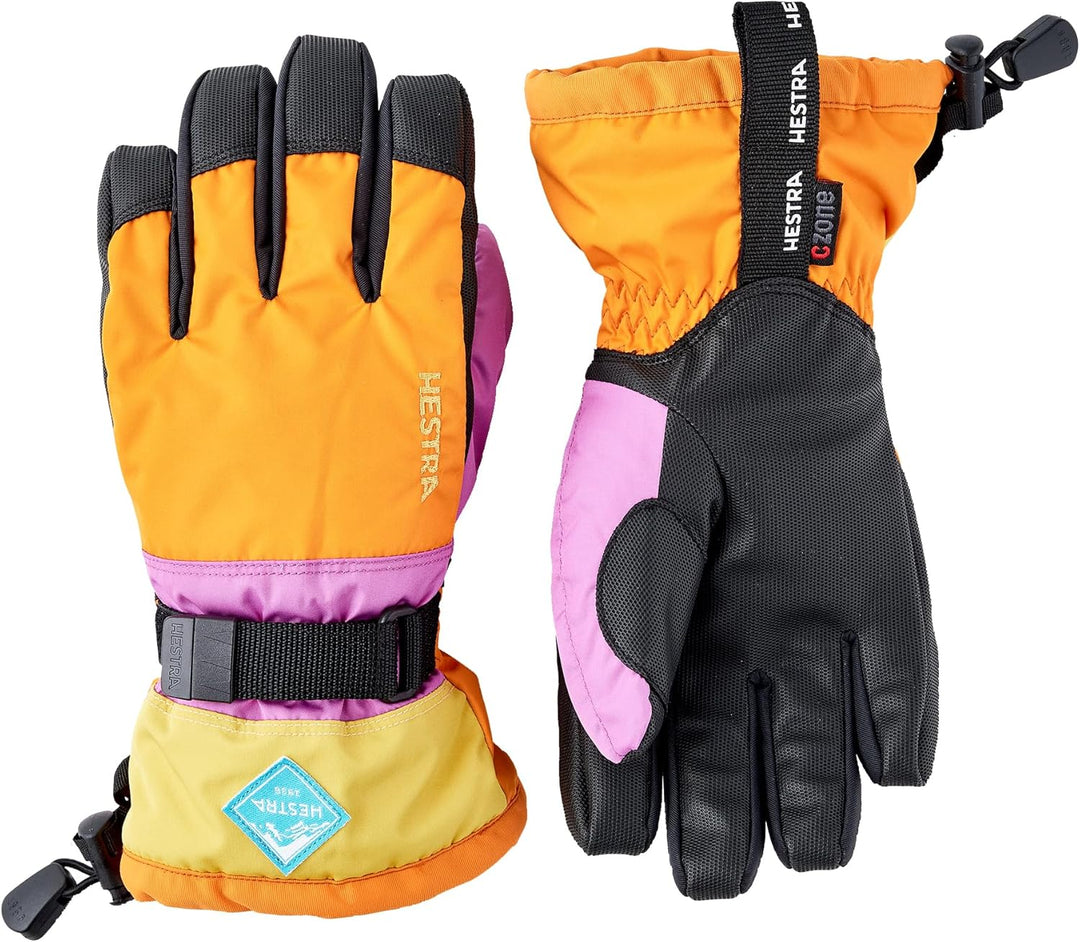 Hestra Wasserdichter Skihandschuh für Kinder, C-Zone für kaltes Wetter Orange / mehrfarbig 7, Orange