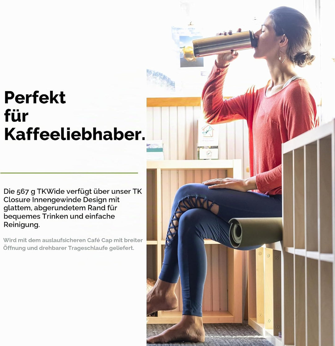 Klean Kanteen Herren tkwide Vi Trinkflasche Einheitsgrösse Brushed Stainless, Einheitsgrösse Brushed