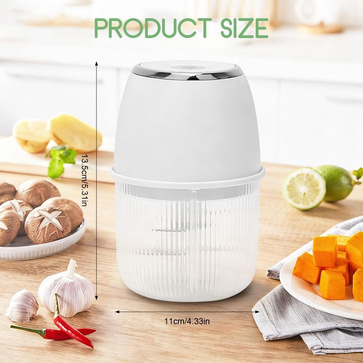 Mini Zerkleinerer Elektrisch, 350 ml Elektrisch Gemüsezerkleinerer Zwiebelschneider, Klein Zwiebel Z