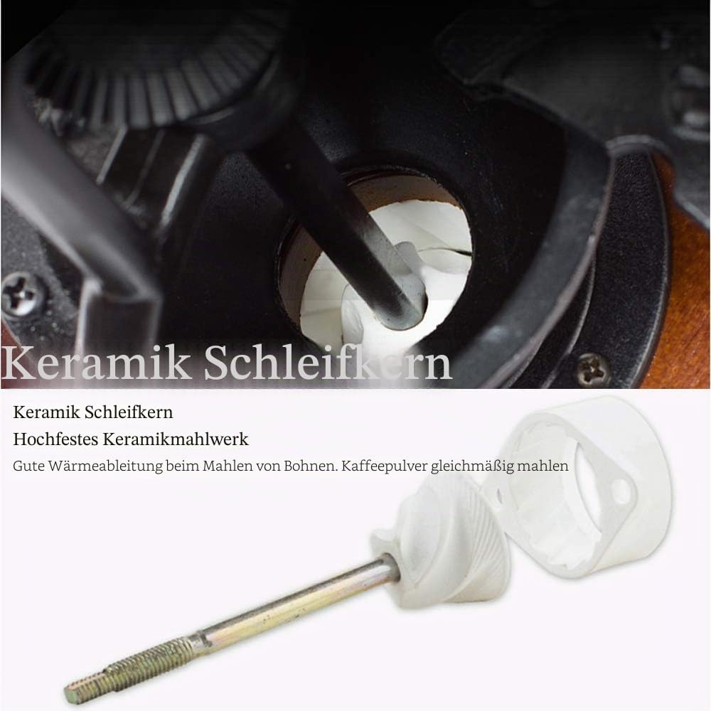 Manuelle Kaffeemühle Antike Gusseisen Handkurbel Kaffeemühle mit Schleifen ，Einstellungen & Catch Sc