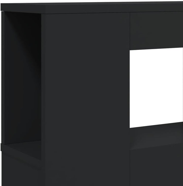 vidaXL LED-Kopfteil Schwarz 180x18,5x103,5 cm Holzwerkstoff
