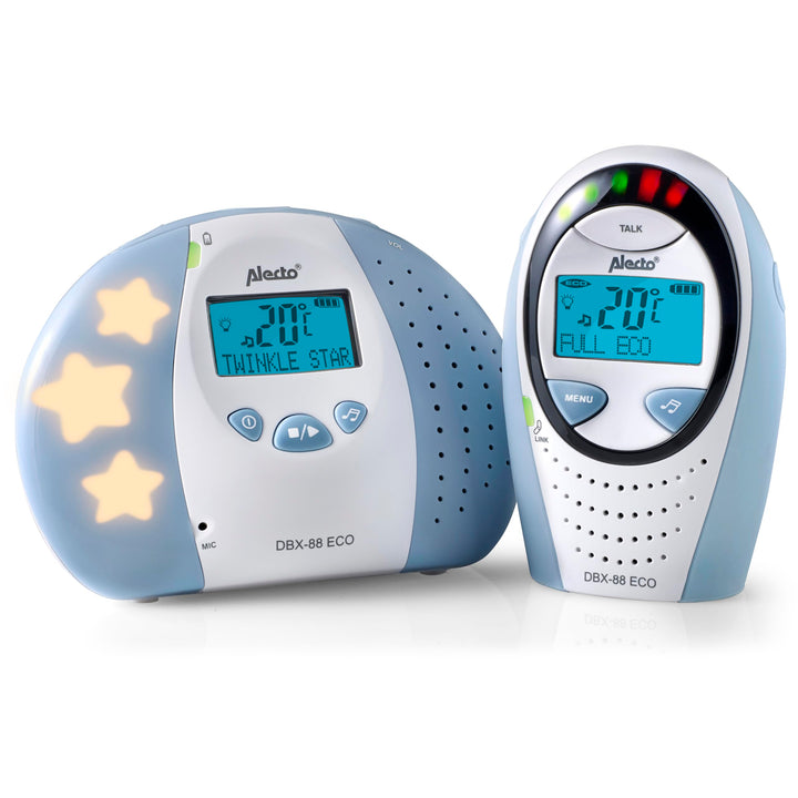 Alecto DBX-88 Eco DECT Digitales Babyphone hohe Reichweite bis zu 300 m. (100% störungsfrei), Gegens