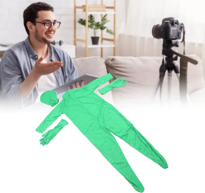 VBESTLIFE Green Screen Bodysuit, Unisex-Erwachsener, Ganzkörper-Split-Design-Body-Anzug für Fotograf