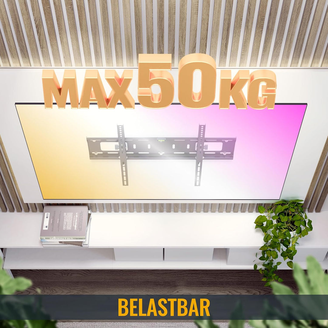 RICOO TV Wandhalterung Fernseher Neigbar Flach Slim für 37-70 Zoll, Universal TV Halterung N2364, Fe