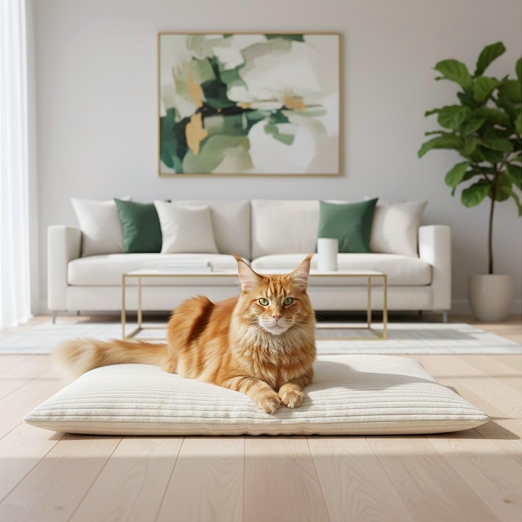 PRASKA Hundematte Katzenkissen für Grosse und Kleine Hunde oder Katzen Rechteckig 65x45cm Premium Ha