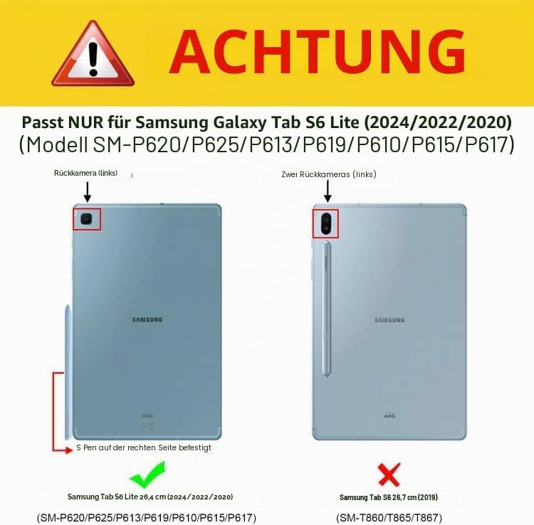 Fintie Tastatur Hülle für Samsung Galaxy Tab S6 Lite 10,4 Zoll 2024/2022/2020 Tablet mit Magnetisch