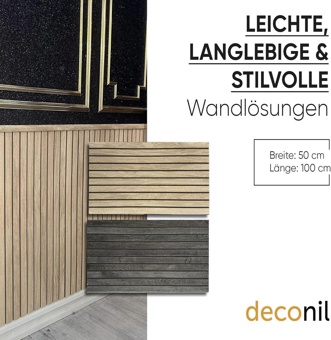 EPS Wandpaneel Lamellenoptik – 50x100 cm – Modern, Leicht, Wärme- & Schalldämmend, DIY Montage – Inn