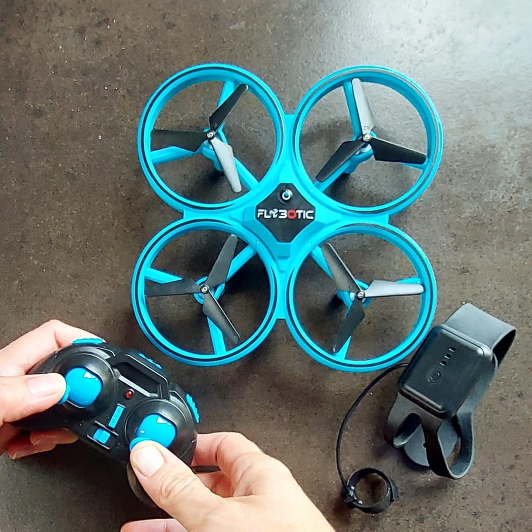 FLYBOTIC - Blinkende Drohne Fernbedienung Leuchtende LED - Doppelfernbedienung-360 ° Blinken - Reich