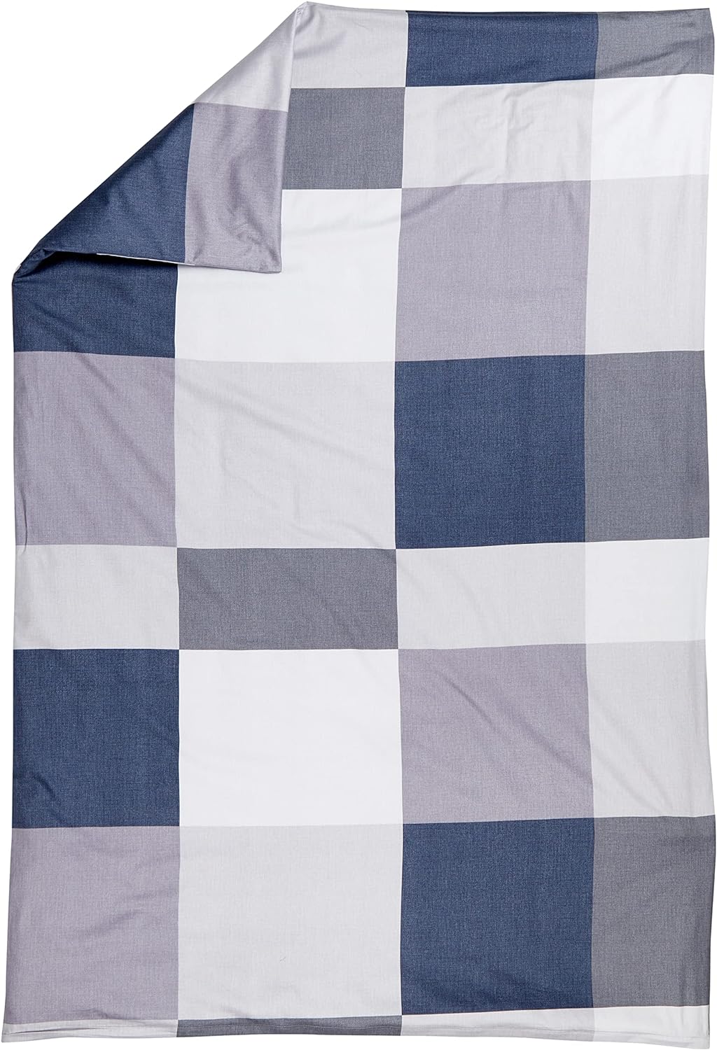 Bierbaum Bettwäsche 6520, Mako-Satin, Made in Germany, silber 13, 135x200 + 80x80 cm 135x200 Kariert