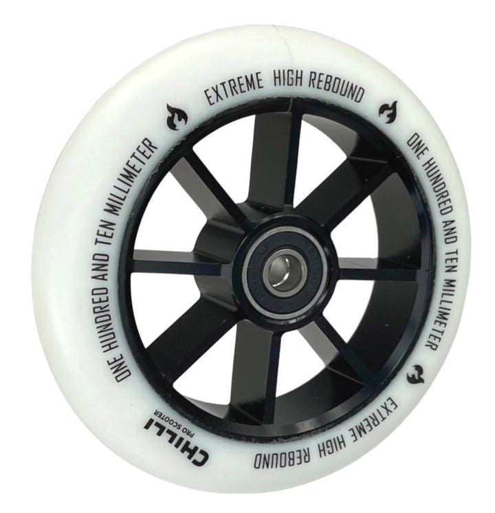 Chilli Pro Stunt-Scooter Spoked Base Rolle 110mm Schwarz/PU Weiss 110mm Base Weiss, 110mm Base Weiss