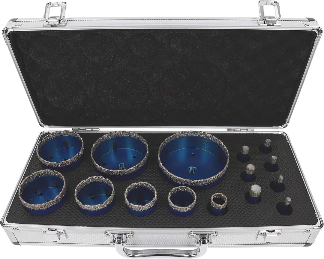 PRODIAMANT Diamantbohrer Set Fliese Feinsteinzeug trocken 15-teilig 6mm 8mm 10mm 12mm 14mm 20mm 35mm