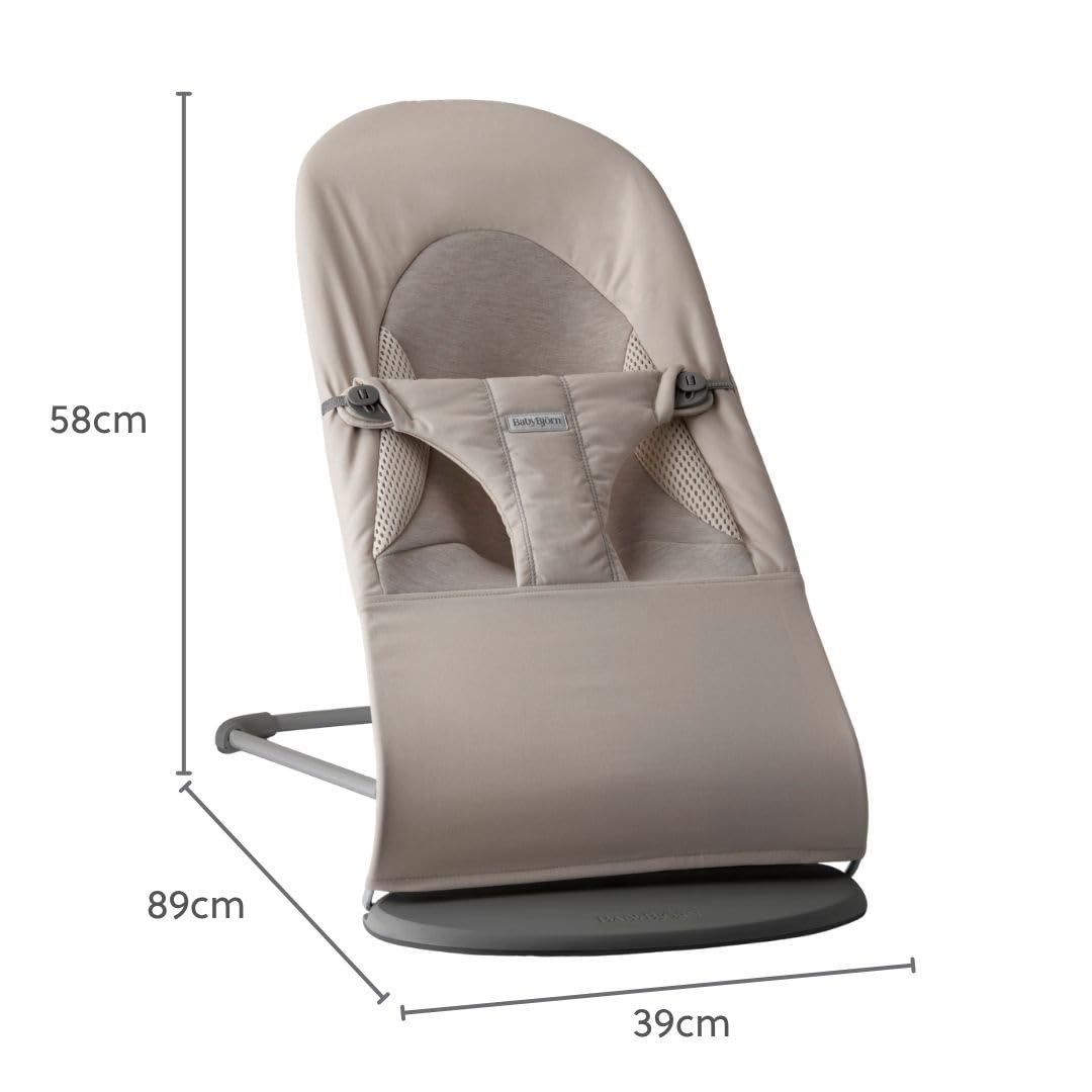 BabyBjörn Babywippe Balance Soft, Gewebt/Jersey, Tri-Fabric, Sandgrau