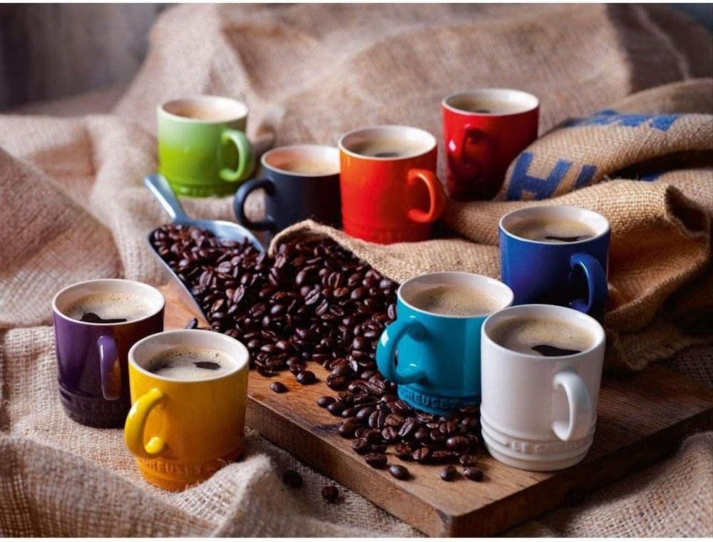 Le Creuset 6er-Set Becher aus Steinzeug, 350 ml, Regenbogen, 79114358359030 Rainbow 350 ml 6er-Set,