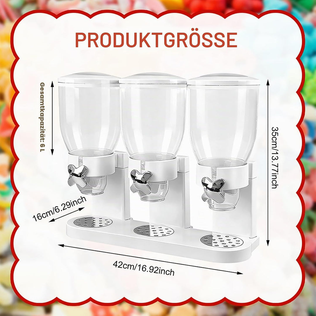 LUPATDY 3er Pack Müslispender 2L, Aufbewahrungsbox Küche Organizer mit Deckel, Cereal Dispenser für