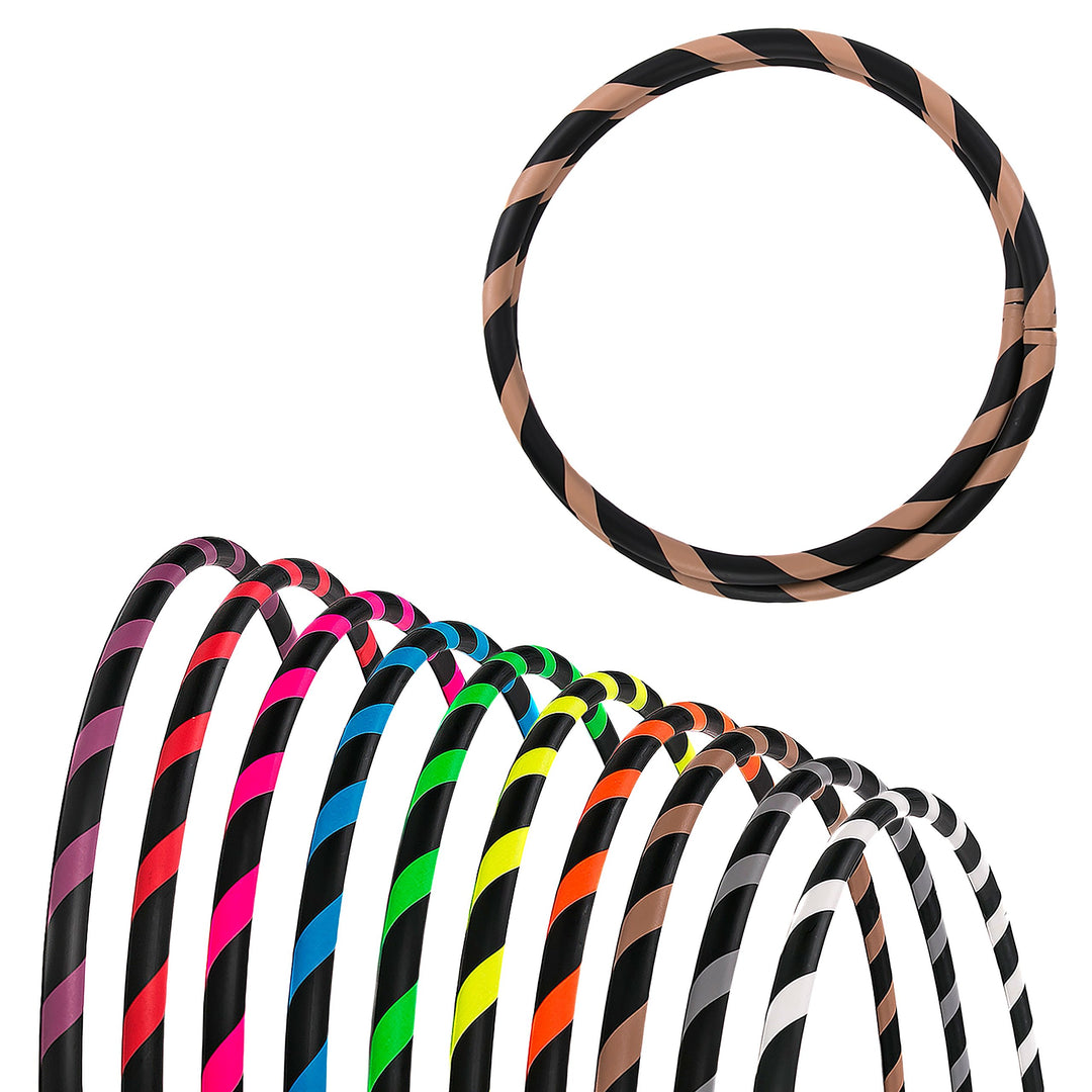 Faltbarer Anfänger Hula Hoop Reifen, Ø90/95/100/105cm Ø90cm Braun, Ø90cm Braun