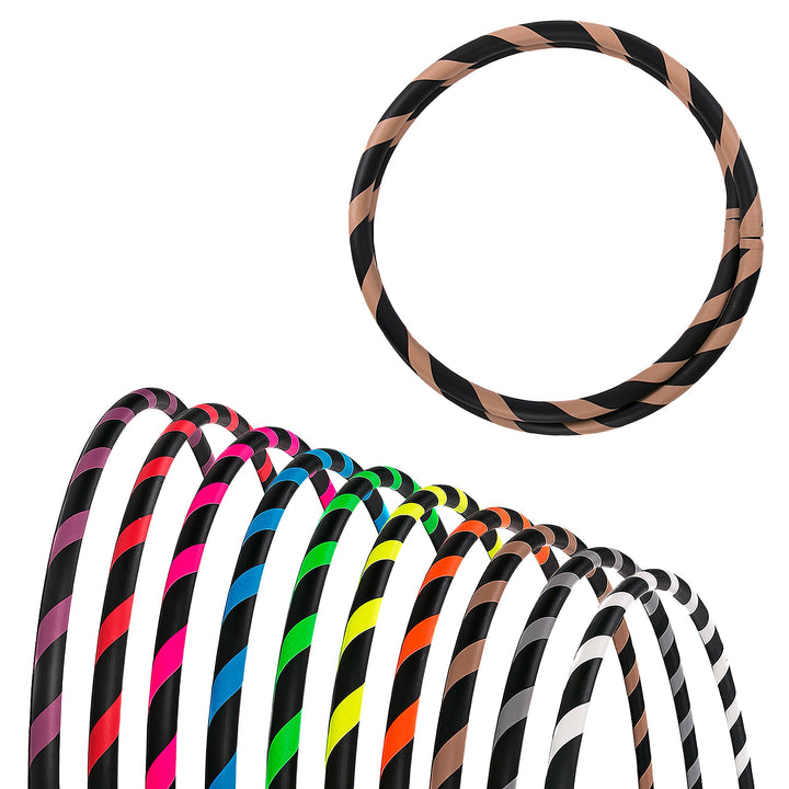 Faltbarer Anfänger Hula Hoop Reifen, Ø90/95/100/105cm Ø90cm Braun, Ø90cm Braun