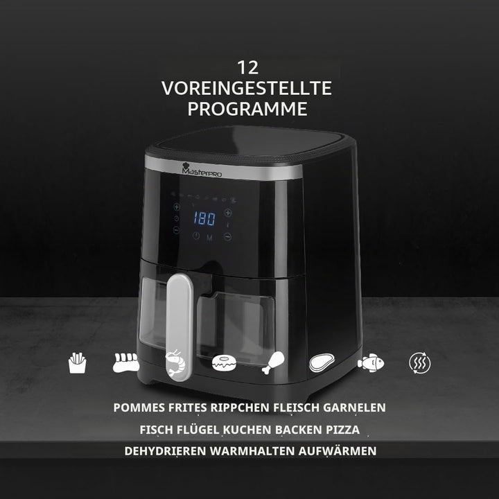 MasterPRO ROCKET 420 - Heissluftfritteuse 1300W 4.2L - 8 Programme - LED Touch Control - Antihaftbes