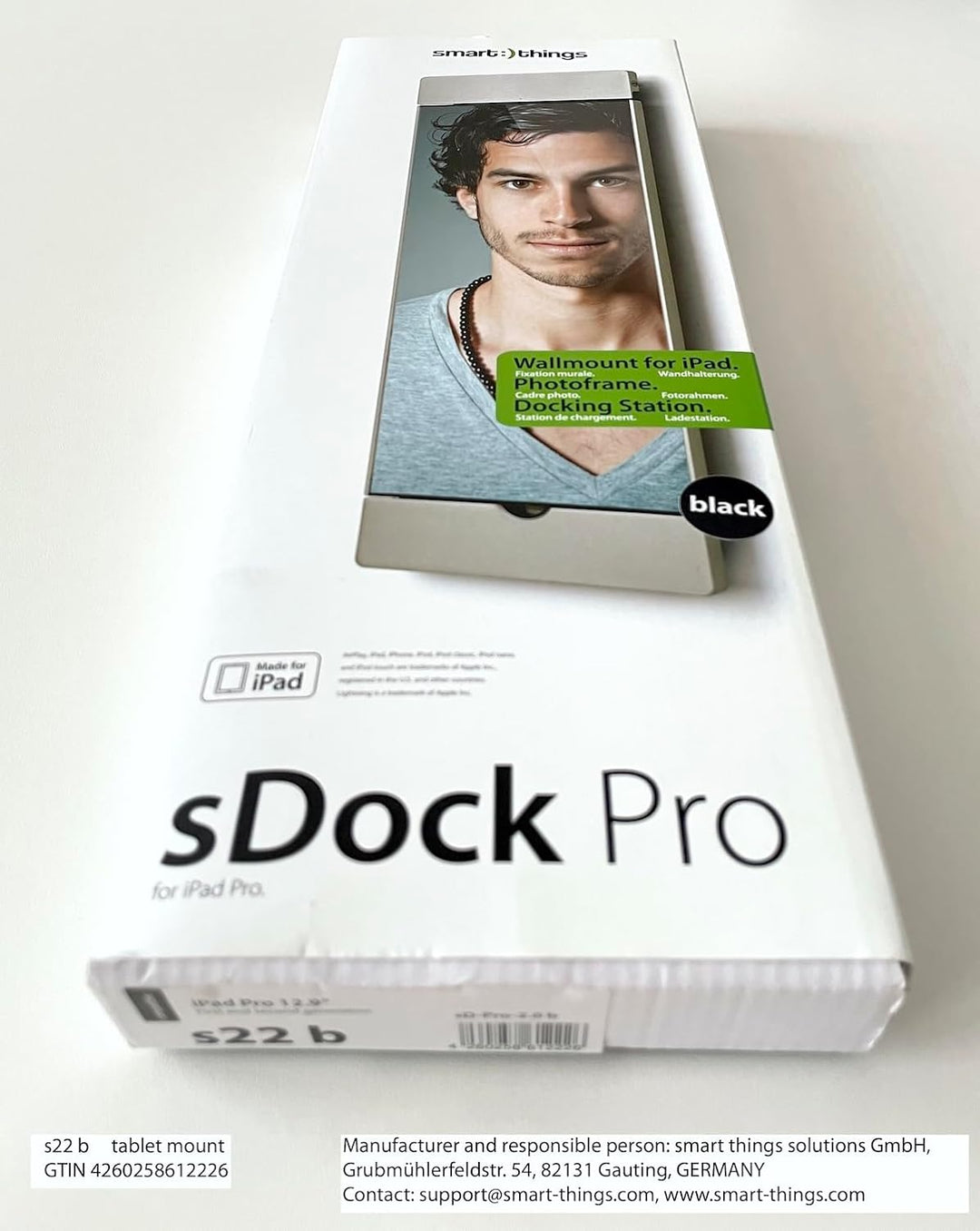 smart things sDock Pro s22 b schwarz 2. Generation Wandhalter/Ladestation und Fotorahmen für Apple P
