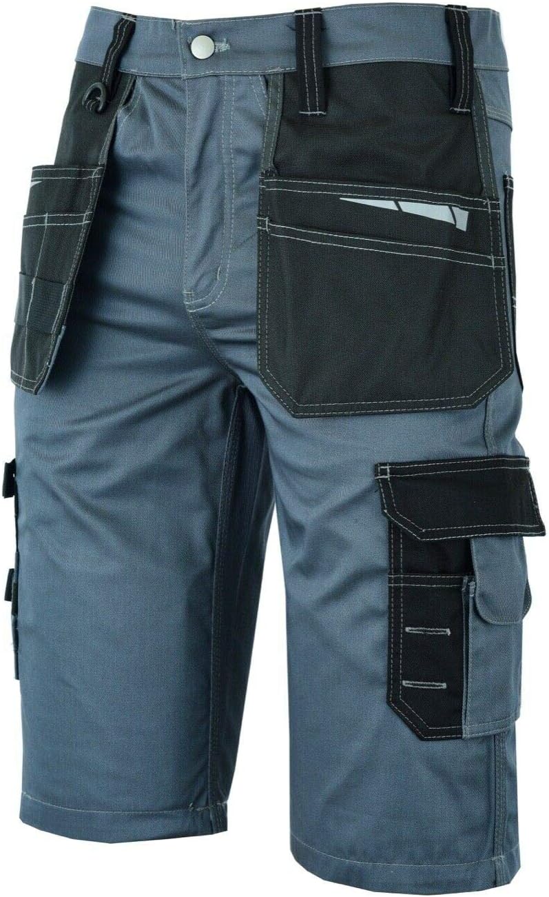 MS9 Herren Arbeitsshorts Kurze Arbeitshose Cargoshorts mit Holstertaschen Werkzeugtaschen Multifunkt