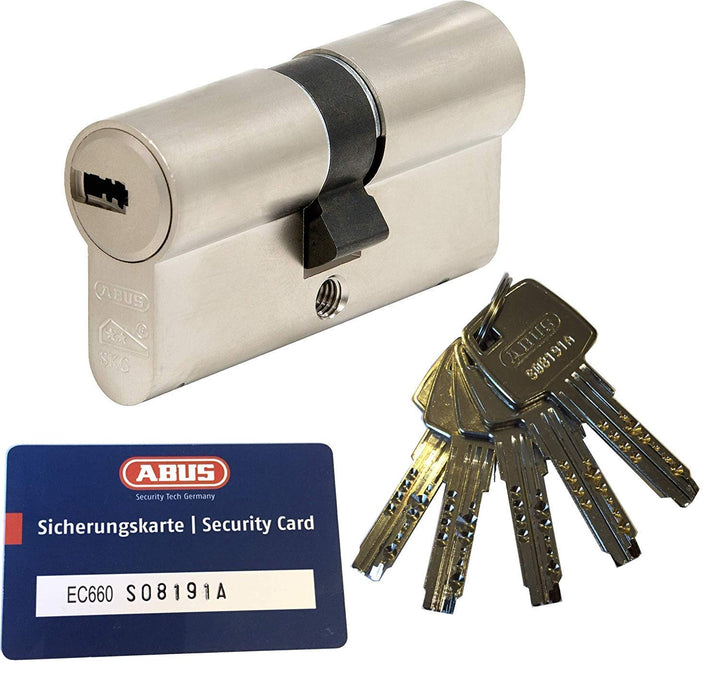 ABUS EC660 Profil-Doppelzylinder Länge (a/b) 45/50mm (c=95mm) mit 5 Schlüssel, mit Sicherungskarte