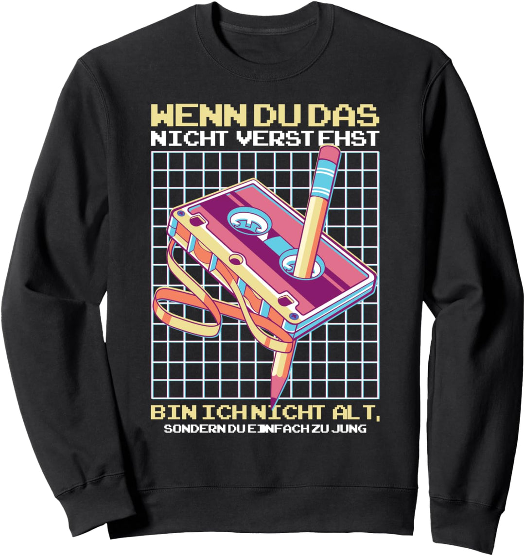 Lustiges Retro Kassette Bandsalat Spruch 80er 90er Jahre Sweatshirt