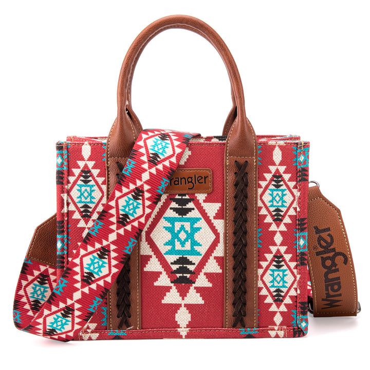 Wrangler Aztec Tote Bag for Women Boho Shoulder Purses and Handbags Angel Diamond Burgundy (Gitarren
