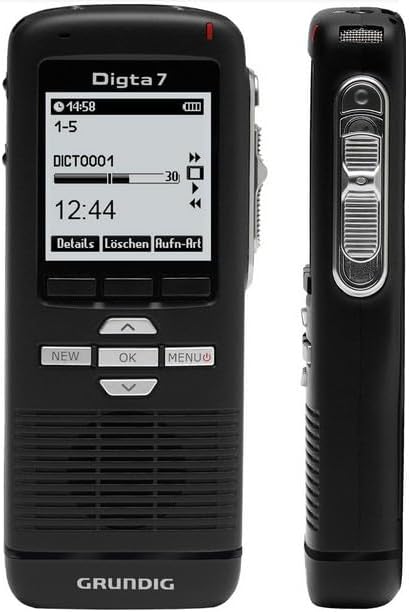 Grundig Digitales Diktiergerät Digta 7 (PDM7020-12), Handdiktiergerät inklusive Diktiersoftware, 160