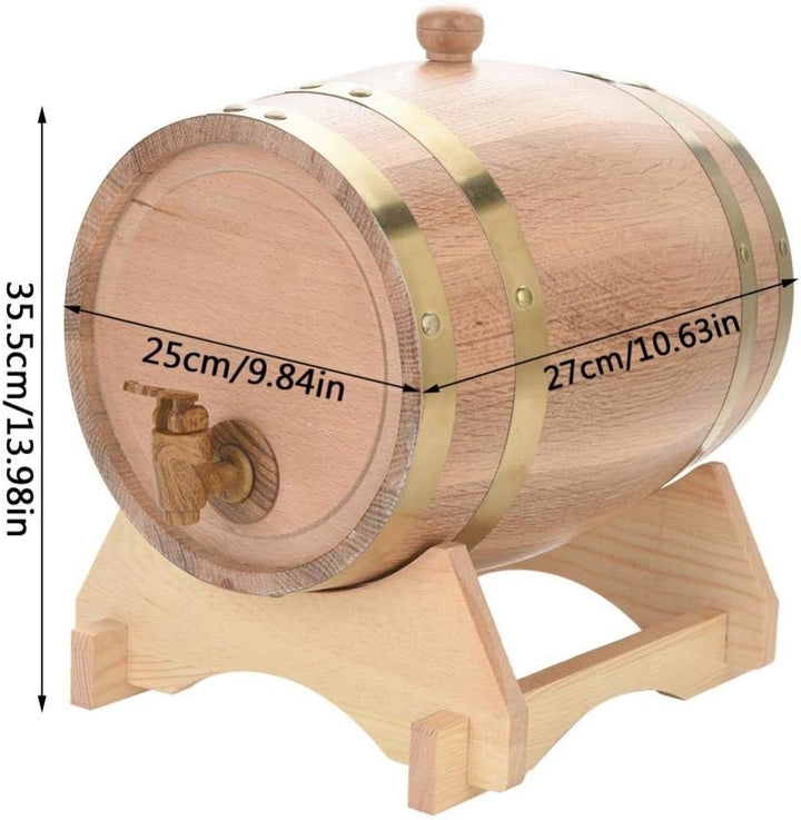 Wein, Eichenfass, 1,5/3/5/10 l, Eichenfass für Wein, Whisky Tequila, Weinspender Holzfass, auslaufsi