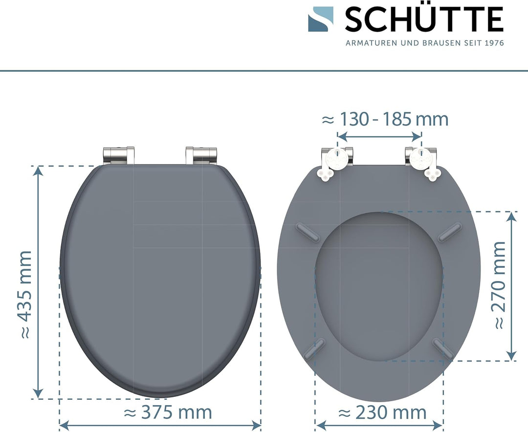 SCHÜTTE WC-Sitz mit Absenkautomatik aus Holz, hochwertiger Toilettendeckel mit 175kg Belastbarkeit,