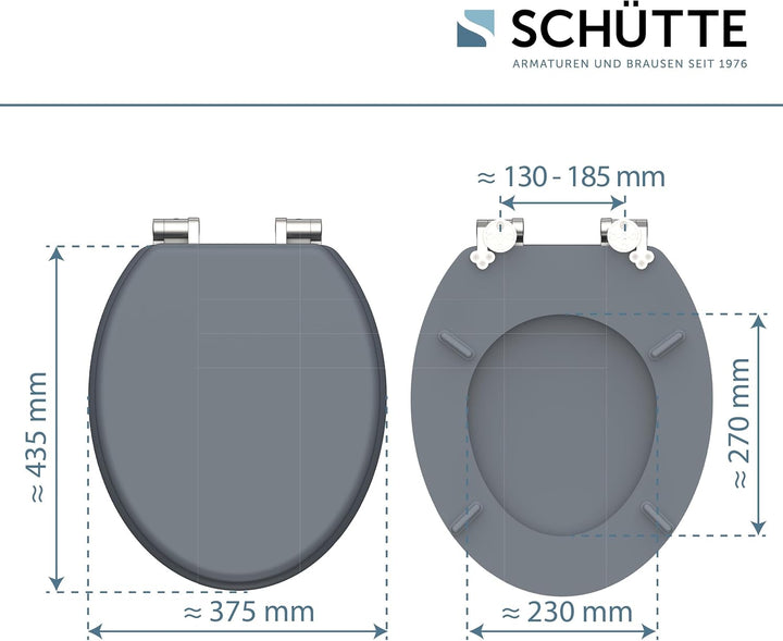SCHÜTTE WC-Sitz mit Absenkautomatik aus Holz, hochwertiger Toilettendeckel mit 175kg Belastbarkeit,