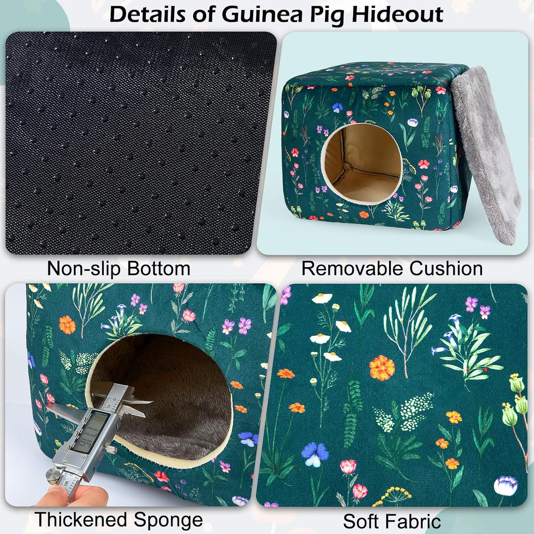 Meerschweinchen Haus 2 eingange – Waschbares Kaninchenbett &amp; Kuschelhöhle – Versteck für Kaninchen,