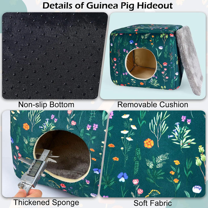 Meerschweinchen Haus 2 eingange – Waschbares Kaninchenbett &amp; Kuschelhöhle – Versteck für Kaninchen,