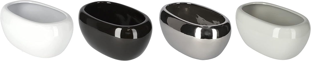 KOTARBAU® Keramik-Blumentopf Übertopft Blumenschale für Blumen Pflanzen Schwarz, Schwarz