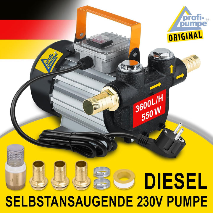 AMUR DIESELPUMPE HEIZÖLPUMPE ÖLPUMPE Biodiesel SELBSTANSAUGEND Diesel Set Standard-4 ELEKTRISCHE 230