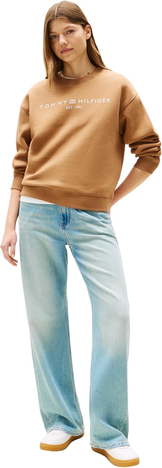 TOMMY HILFIGER Damen Sweatshirts, XXS Brown (Hickory)