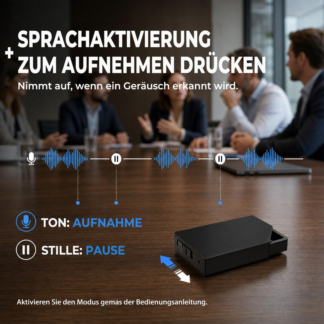 Diktiergerät Mini,Aufnahmegerät Spionage,Voice Recorder | Sprachaktivierung, Wiederaufladbar über US