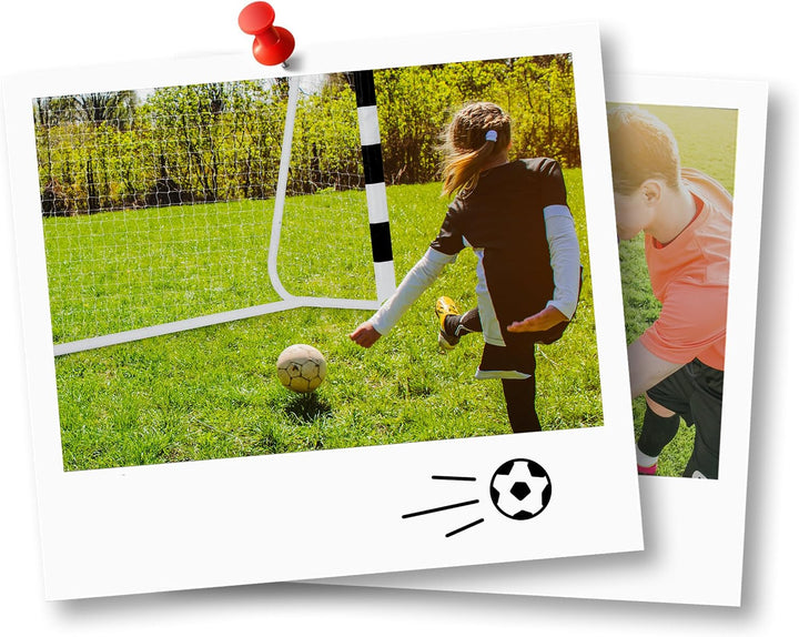 Neo-Sport Fussballtor Fussball Tor für Kinder und Erwachsene Mit Schutzhülle Schwarz Weiss 300x200x1