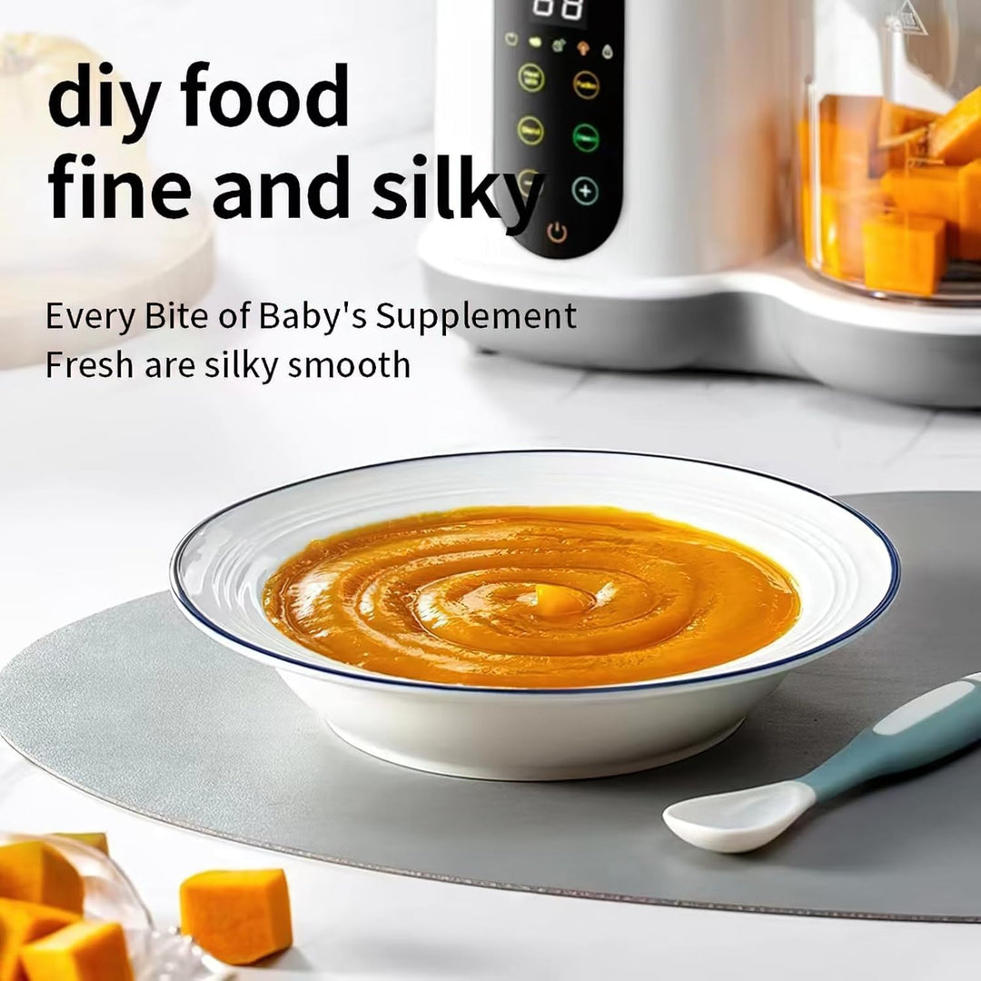 4-in-1 Babybrei Zubereiter &amp; Dampfgarer Mixer Baby, 400ml Baby Küchenmaschine mit Touchscreen, Autom