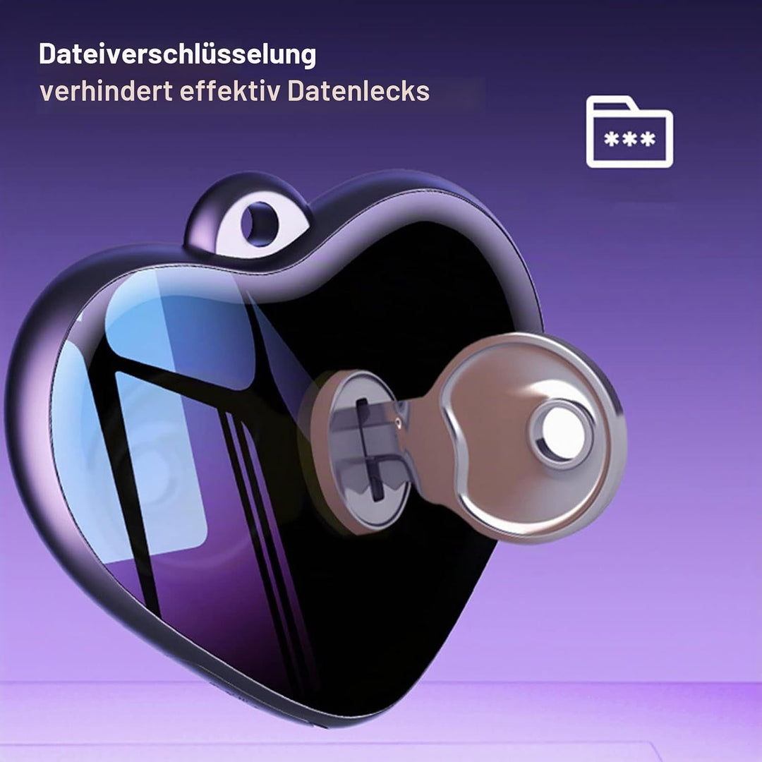 Sprachaktivierter Rekorder, Herzförmiger Digitaler Audiorekorder, Sprachrekorder mit Kopfhörer, One-