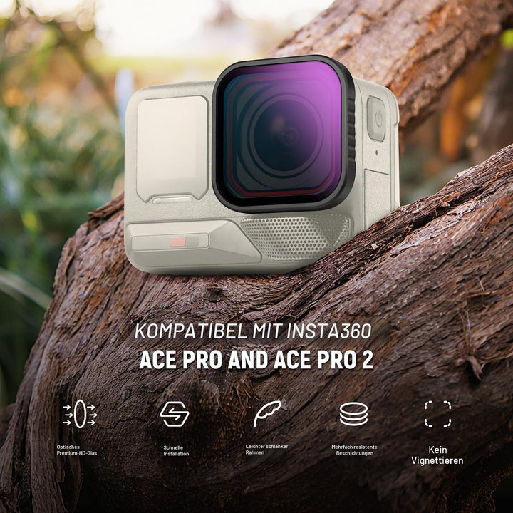 NEEWER 4er Pack ND Filter kompatibel mit Insta360 Ace Pro/Ace Pro 2, CPL + ND8 + ND16 + ND32, Nicht