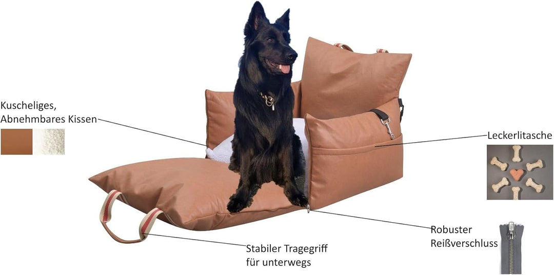 MIM0S Hunde Autositz: Universal-3in-1 Lösung für vordere und hintere Sitze. Geeignet für kleine bis