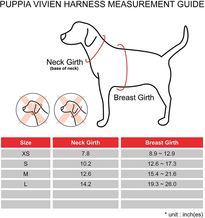 Puppia Vivien Hundegeschirr für kleine Hunde - verstellbar und sehr weich - Karierte Ränder - Auch a